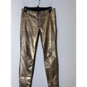 J. Brand Gold Painted Jeans Style Skinny Pants Sz 28